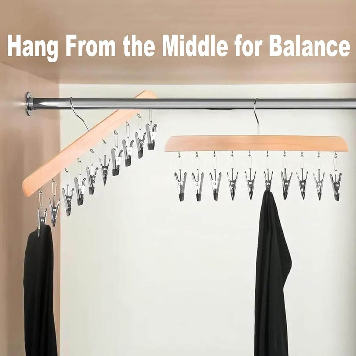 2-Pack 360° Rotating Clip Hangers