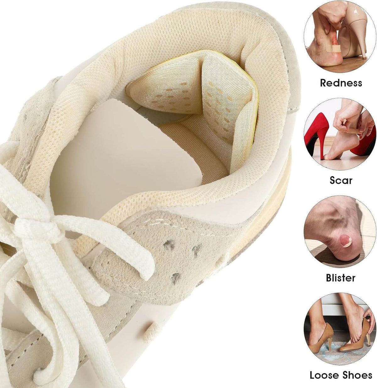 Reusable Heel Cushion Pads (2 Pairs)