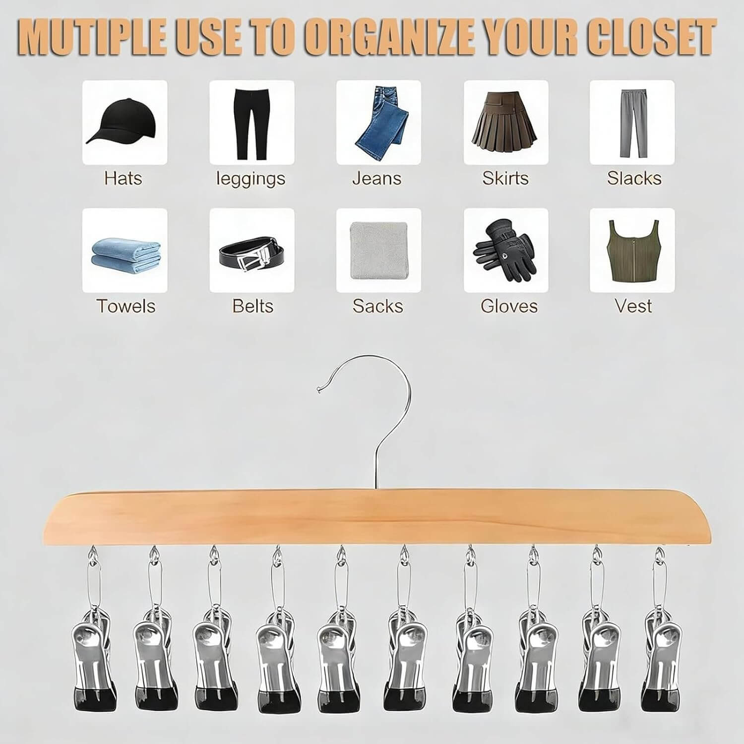 2-Pack 360° Rotating Clip Hangers
