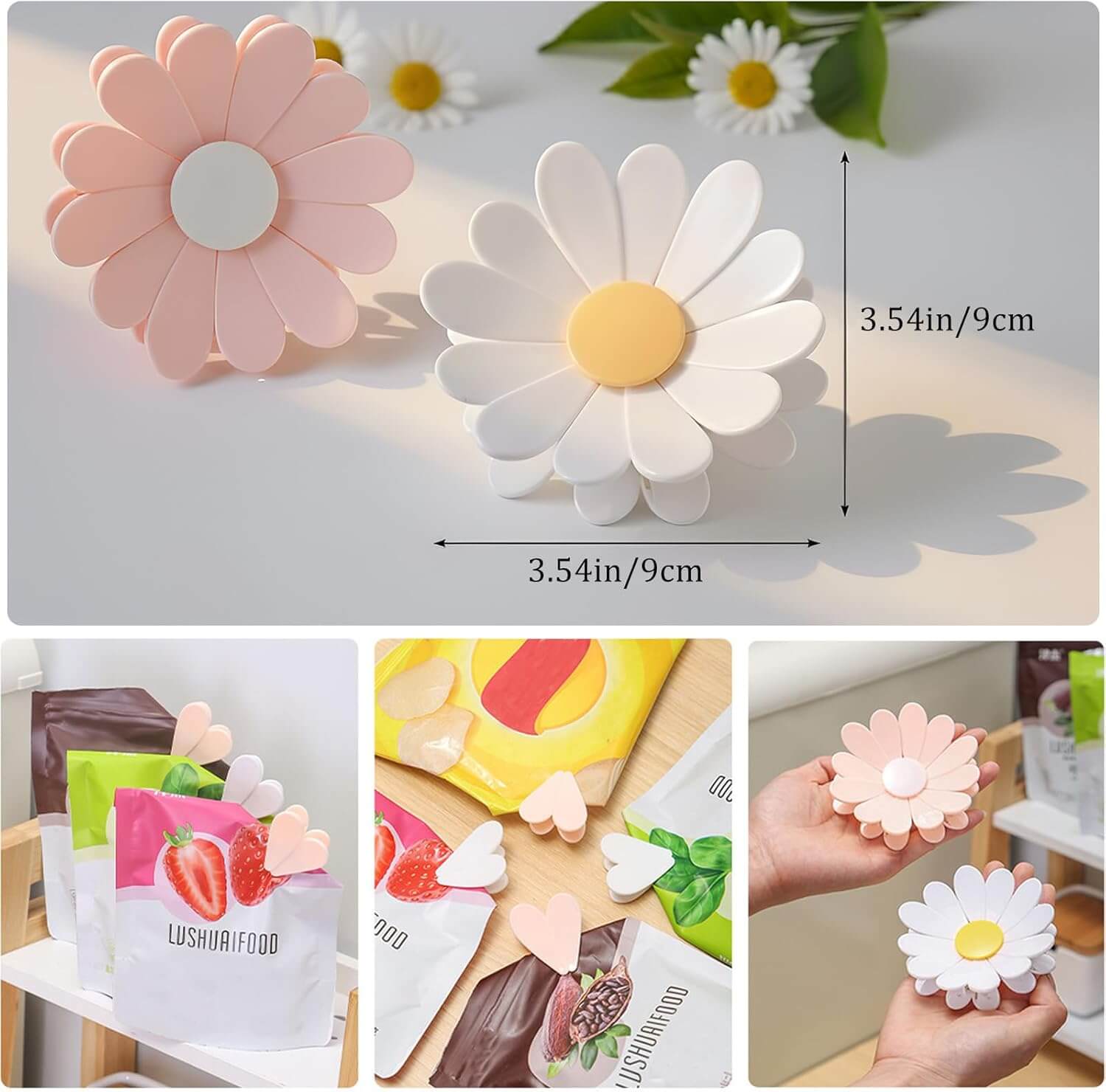 Cute Daisy Magnetic Bag Clips (2-Pack)