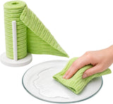 Reusable Microfiber Cleaning Towels Roll (20-Pack, Green)