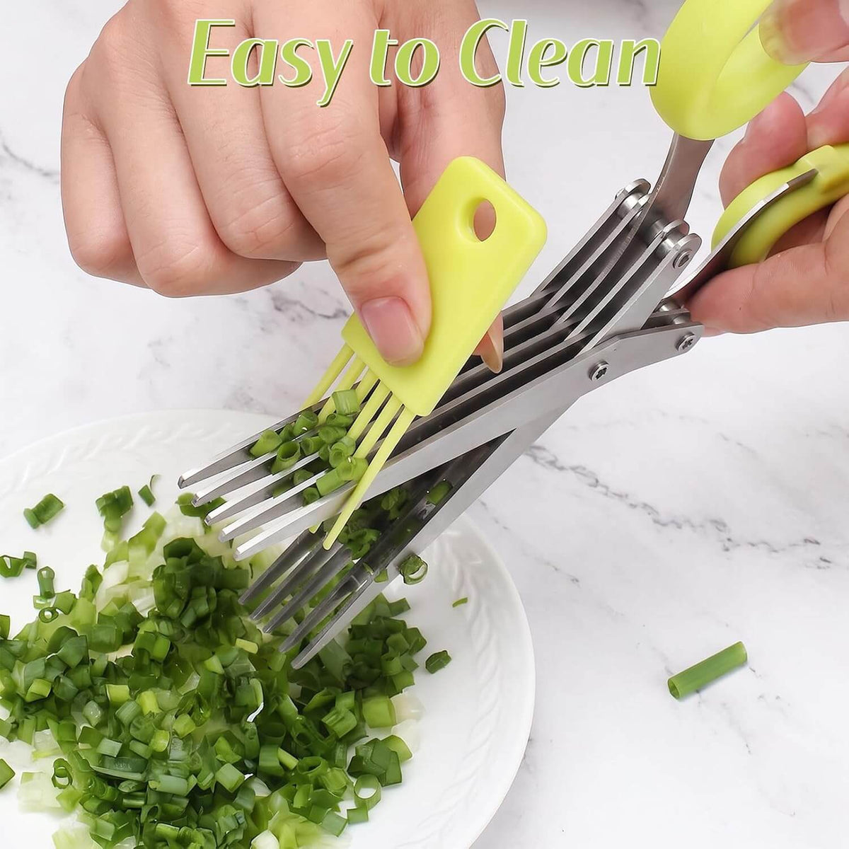 5-Blade Herb Scissors with Cleaning Comb