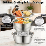 3-in-1 Stainless Steel Grater Bowl Set