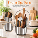 2-in-1 Stainless Steel Utensil Holder & Spoon Rest