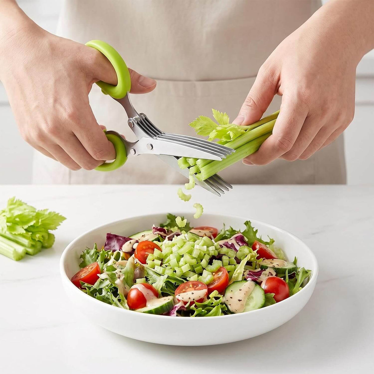 5-Blade Herb Scissors with Cleaning Comb