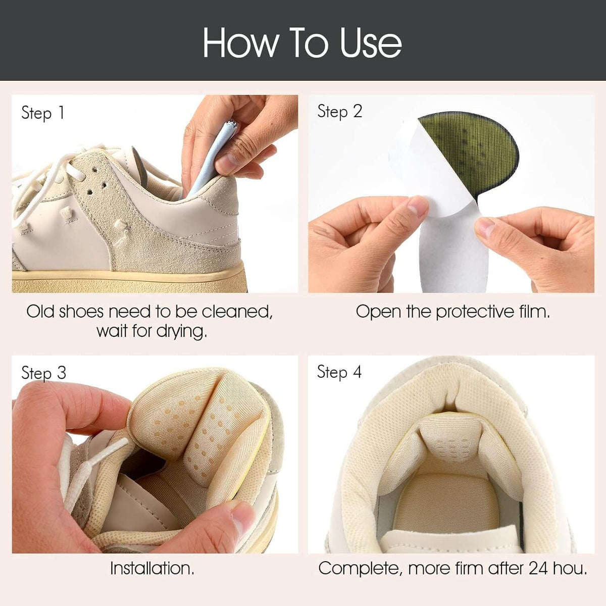 Reusable Heel Cushion Pads (2 Pairs)
