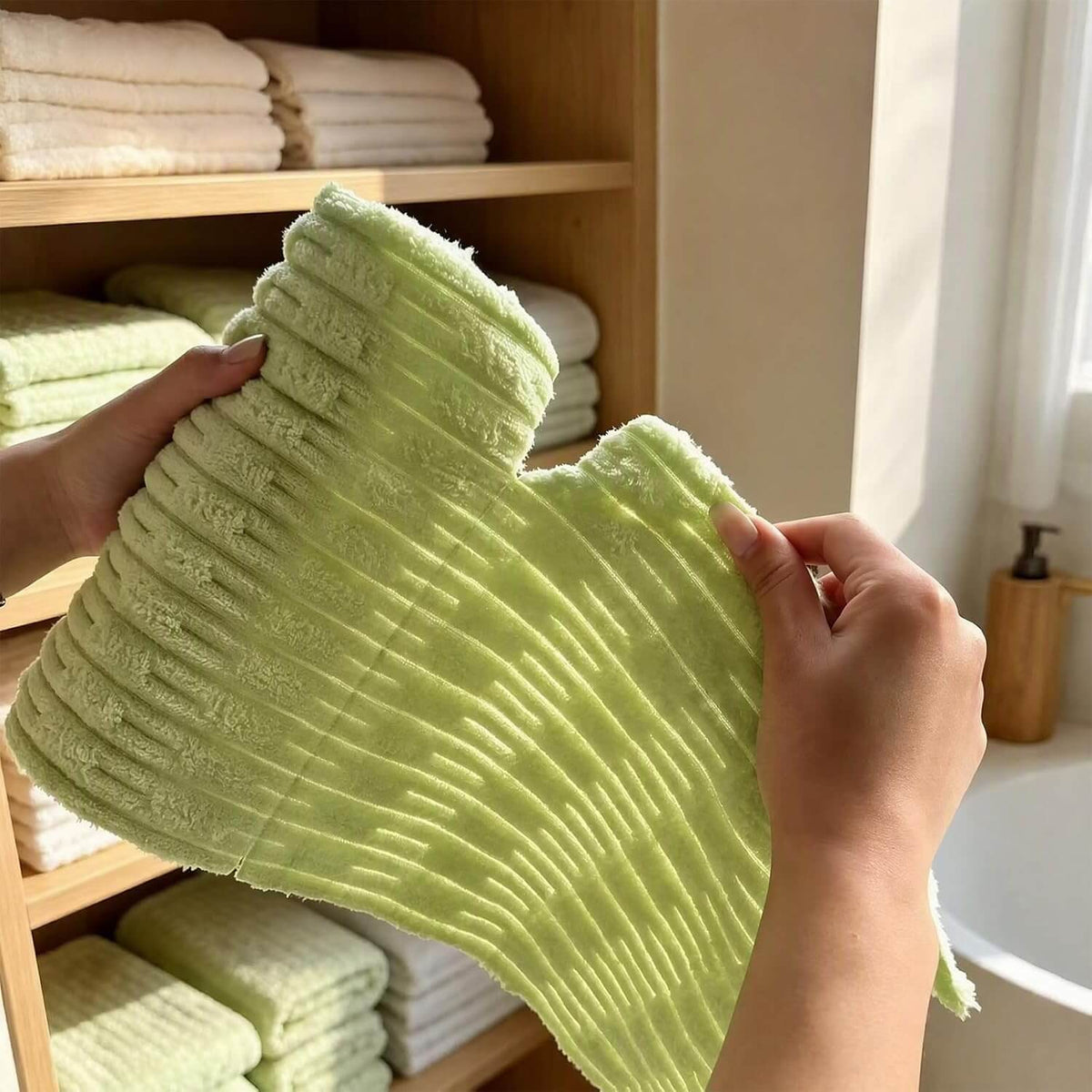 Reusable Microfiber Cleaning Towels Roll (20-Pack, Green)