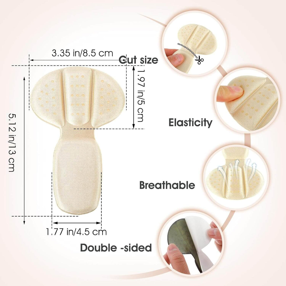 Reusable Heel Cushion Pads (2 Pairs)