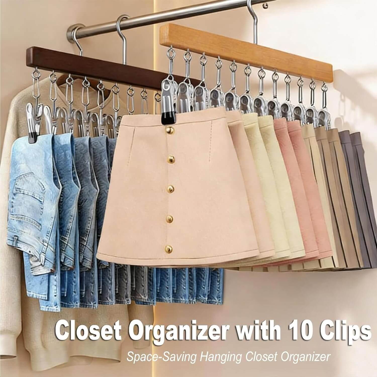 2-Pack 360° Rotating Clip Hangers