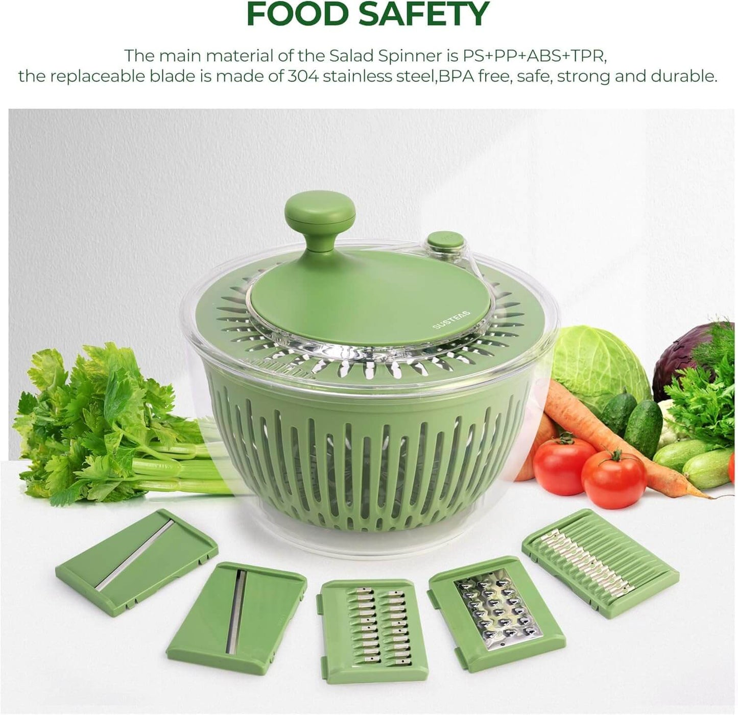 3-in-1 Salad Spinner, Vegetable Washer & Chopper