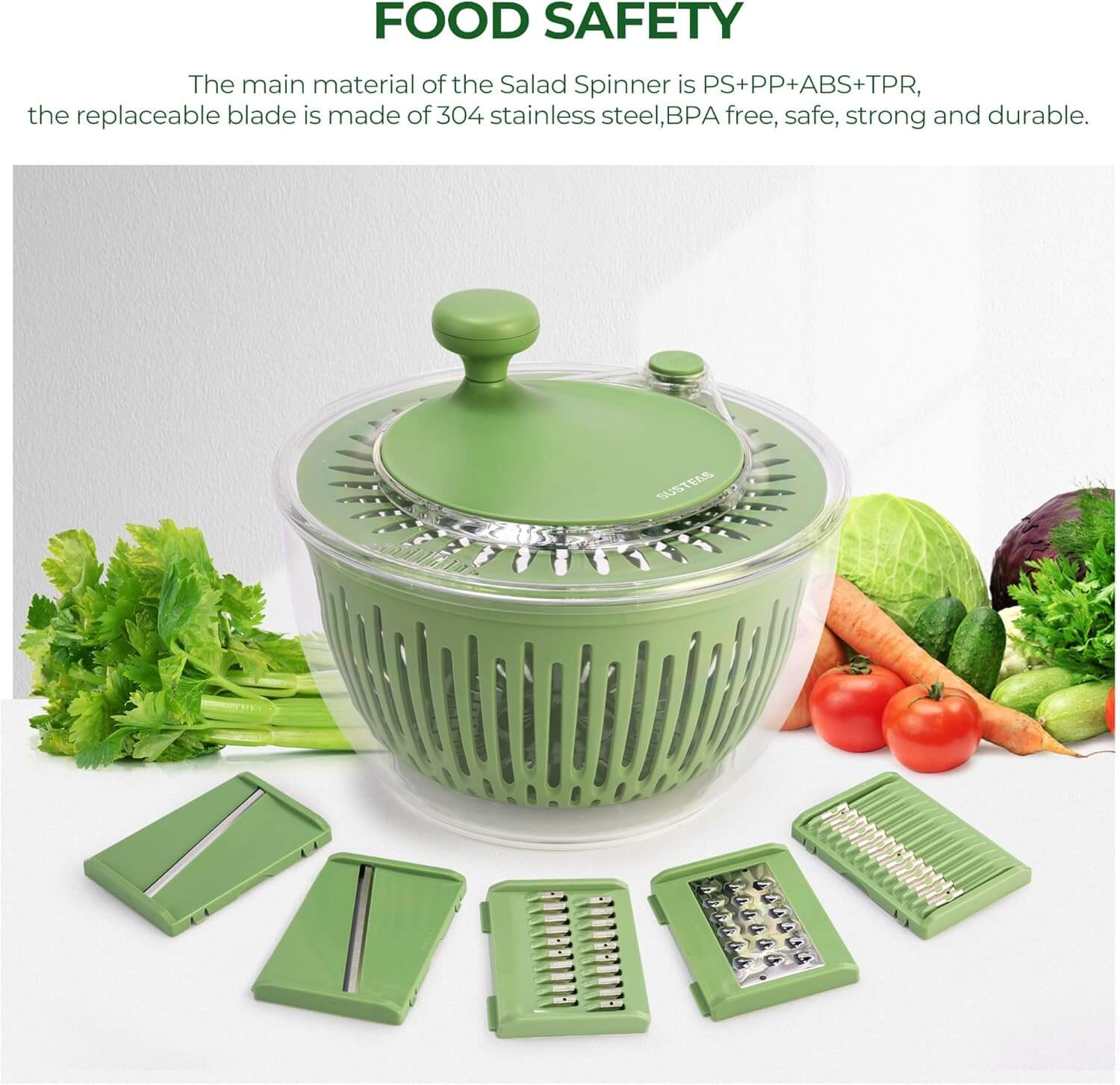 3-in-1 Salad Spinner, Vegetable Washer & Chopper