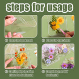 20PCS Transparent Floral Bookmarks