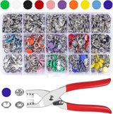 Colorful Metal Snap Fastener Kit – 200 Sets with Pliers
