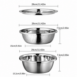 3-in-1 Stainless Steel Grater Bowl Set