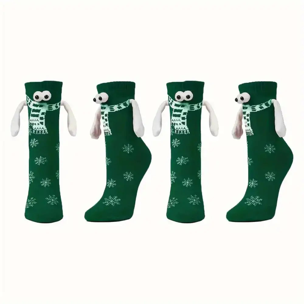 Christmas Hand In Socks Green