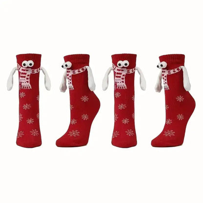 Christmas Hand In Socks Red